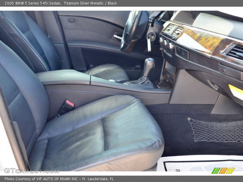 Titanium Silver Metallic / Black 2005 BMW 5 Series 545i Sedan