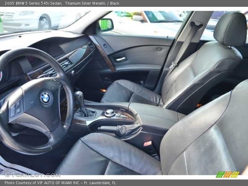 Titanium Silver Metallic / Black 2005 BMW 5 Series 545i Sedan