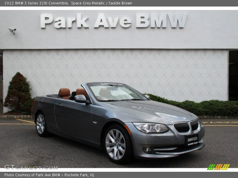 Space Grey Metallic / Saddle Brown 2012 BMW 3 Series 328i Convertible