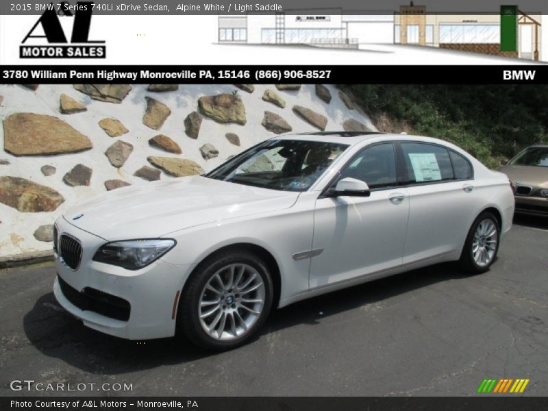 Alpine White / Light Saddle 2015 BMW 7 Series 740Li xDrive Sedan