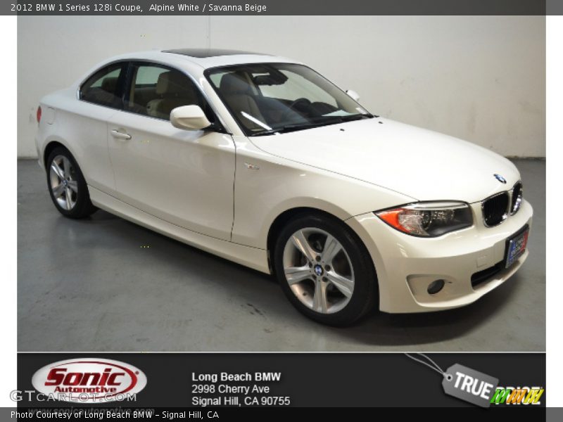 Alpine White / Savanna Beige 2012 BMW 1 Series 128i Coupe