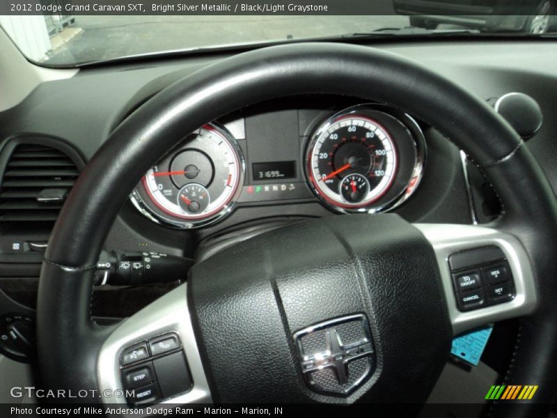 Bright Silver Metallic / Black/Light Graystone 2012 Dodge Grand Caravan SXT