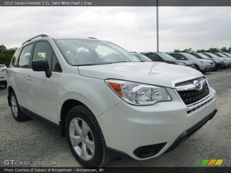 Satin White Pearl / Gray 2015 Subaru Forester 2.5i