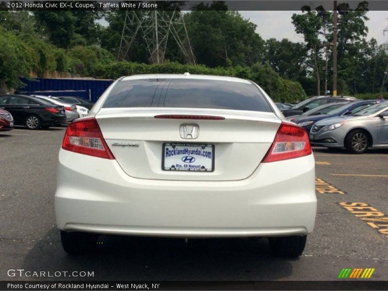 Taffeta White / Stone 2012 Honda Civic EX-L Coupe