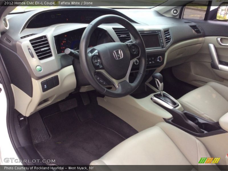 Taffeta White / Stone 2012 Honda Civic EX-L Coupe