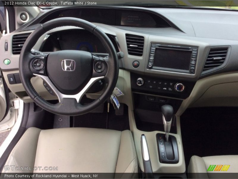 Taffeta White / Stone 2012 Honda Civic EX-L Coupe