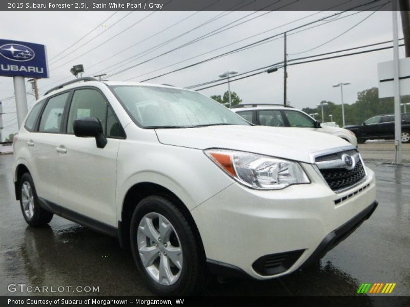 Satin White Pearl / Gray 2015 Subaru Forester 2.5i