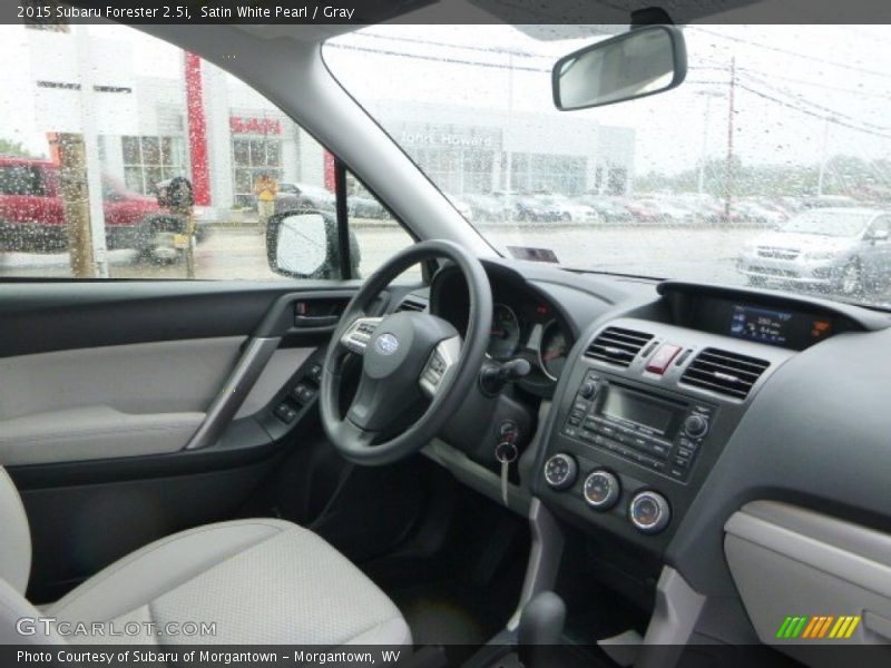 Satin White Pearl / Gray 2015 Subaru Forester 2.5i