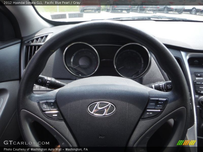 Pacific Blue Pearl / Gray 2012 Hyundai Sonata GLS