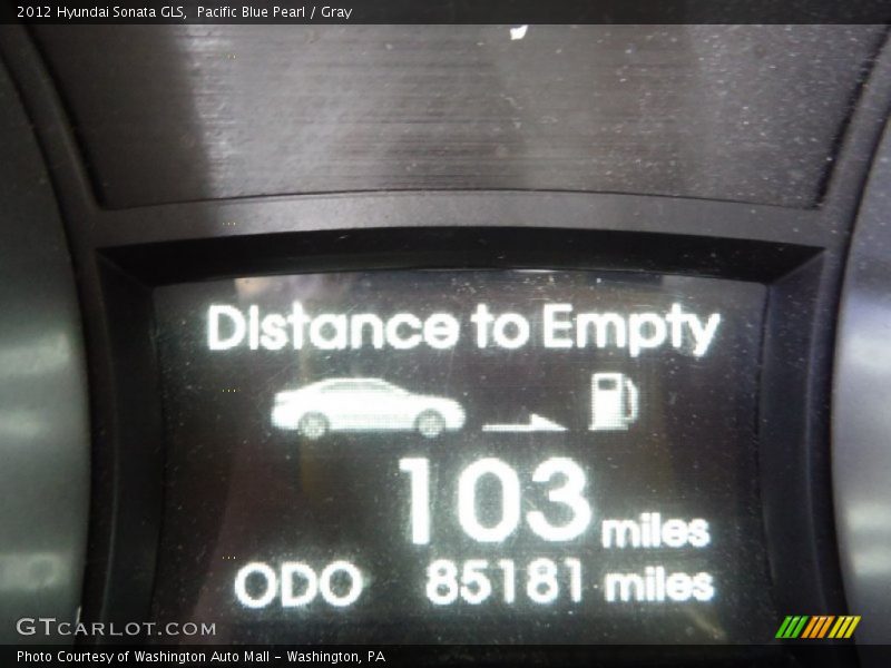 Pacific Blue Pearl / Gray 2012 Hyundai Sonata GLS