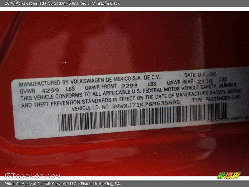 Salsa Red / Anthracite Black 2006 Volkswagen Jetta GLI Sedan