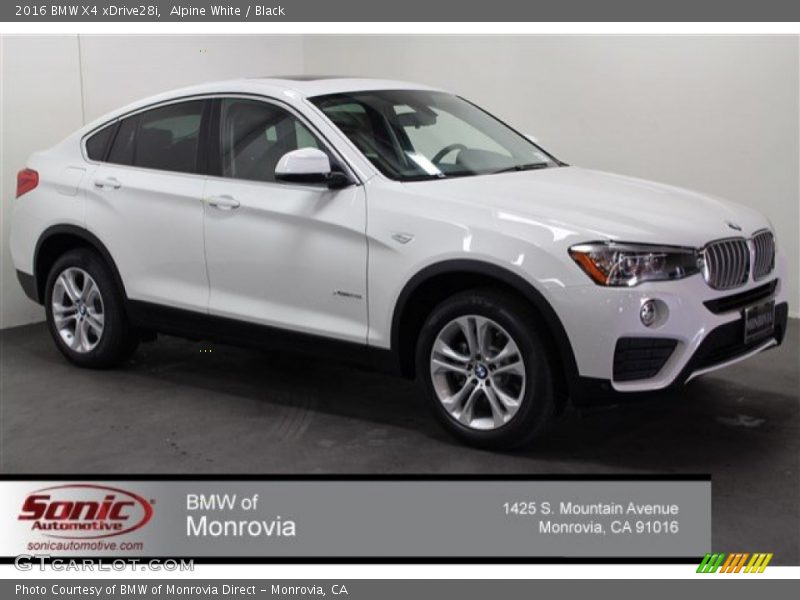 Alpine White / Black 2016 BMW X4 xDrive28i
