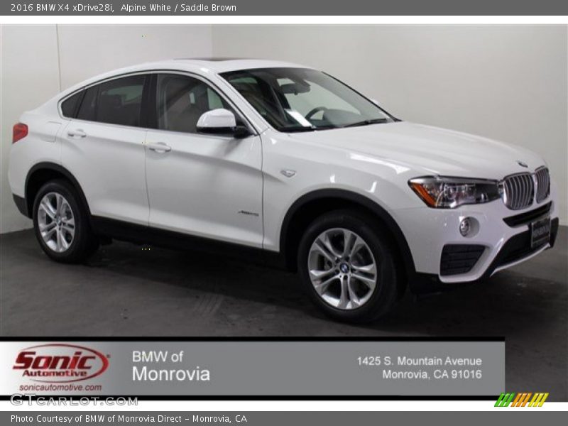 Alpine White / Saddle Brown 2016 BMW X4 xDrive28i