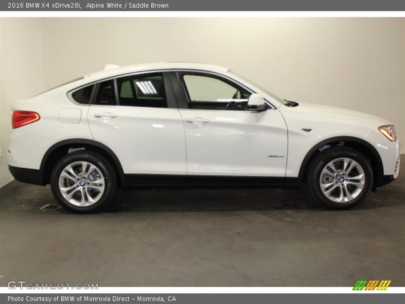 Alpine White / Saddle Brown 2016 BMW X4 xDrive28i