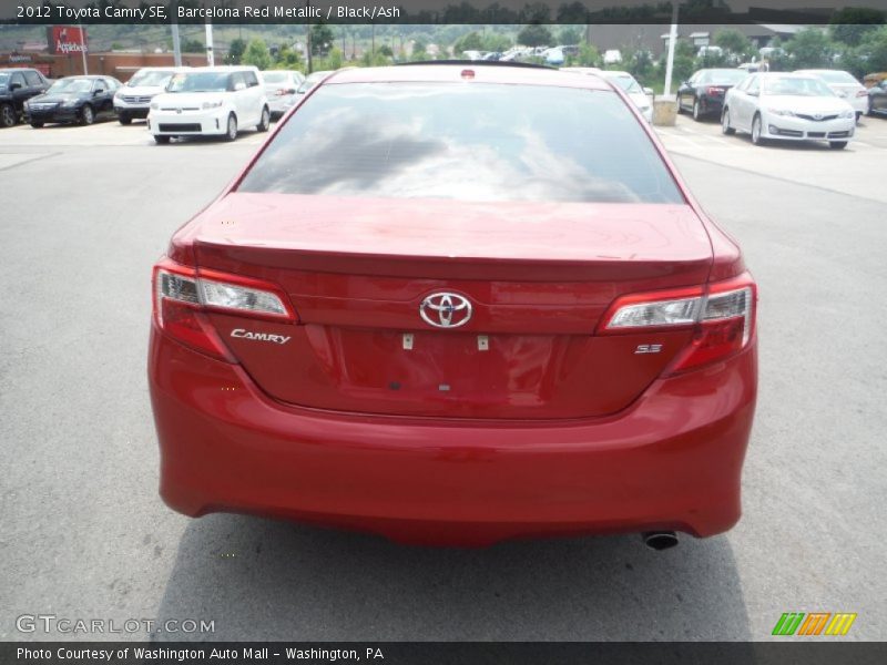 Barcelona Red Metallic / Black/Ash 2012 Toyota Camry SE