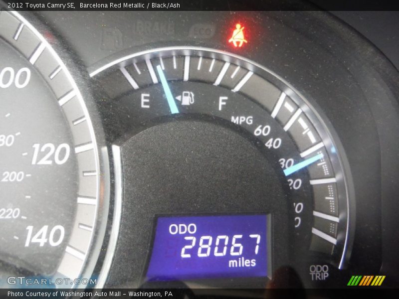 Barcelona Red Metallic / Black/Ash 2012 Toyota Camry SE
