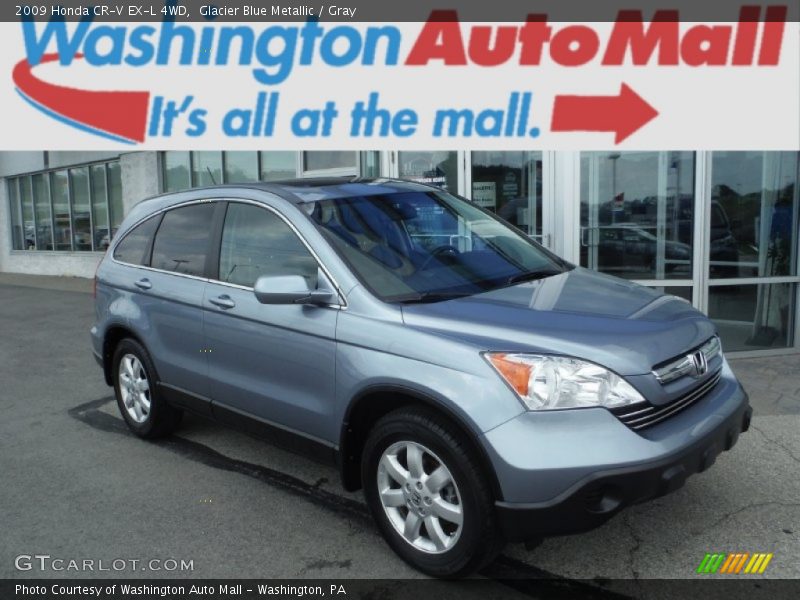 Glacier Blue Metallic / Gray 2009 Honda CR-V EX-L 4WD