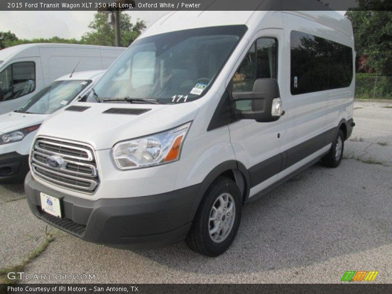 Oxford White / Pewter 2015 Ford Transit Wagon XLT 350 HR Long