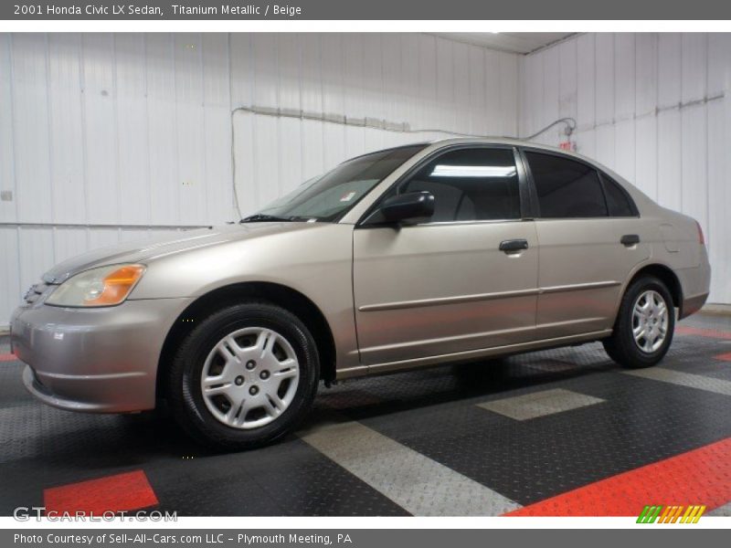 Titanium Metallic / Beige 2001 Honda Civic LX Sedan