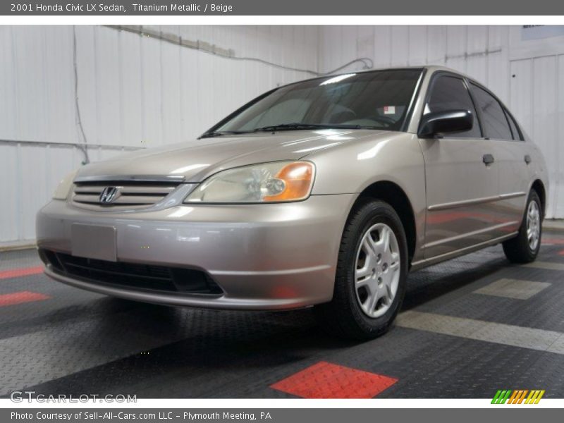 Titanium Metallic / Beige 2001 Honda Civic LX Sedan