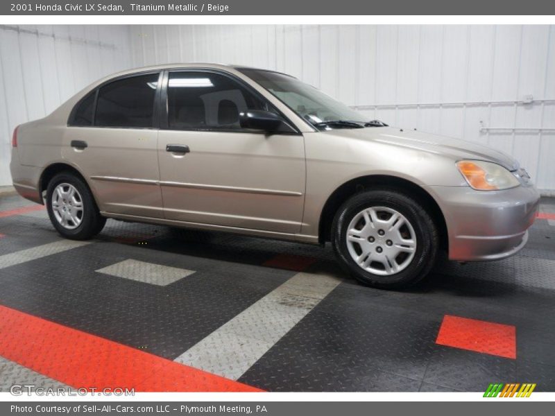 Titanium Metallic / Beige 2001 Honda Civic LX Sedan