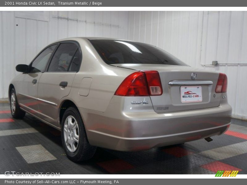 Titanium Metallic / Beige 2001 Honda Civic LX Sedan