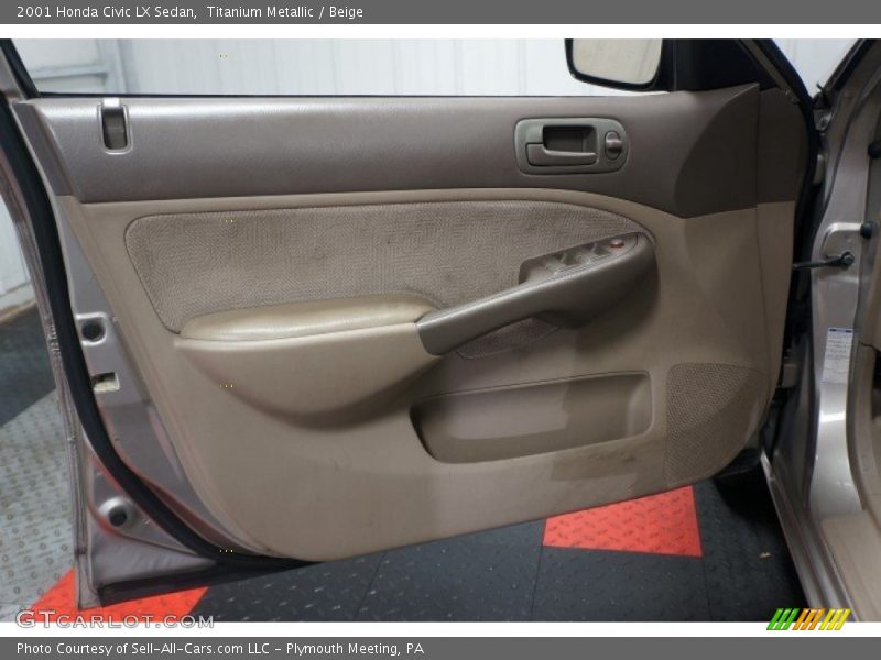 Titanium Metallic / Beige 2001 Honda Civic LX Sedan
