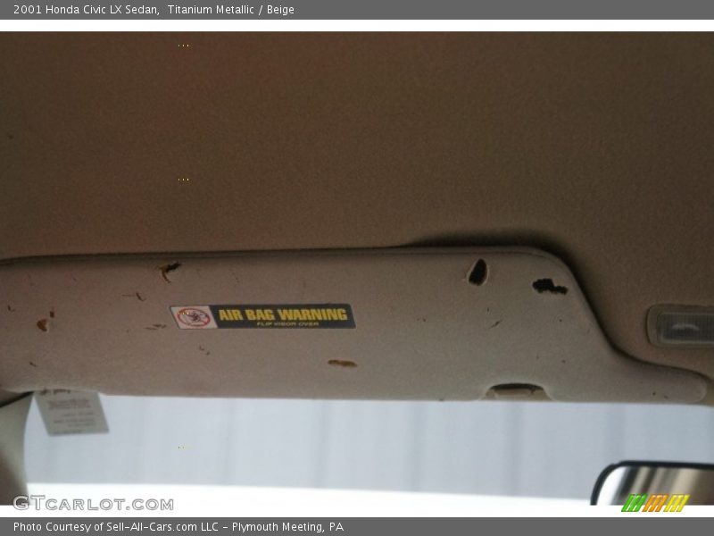 Titanium Metallic / Beige 2001 Honda Civic LX Sedan
