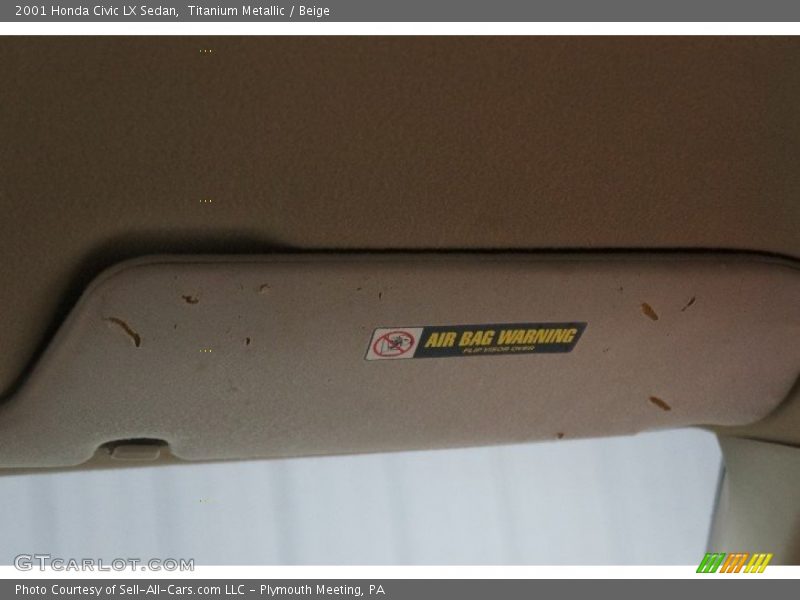 Titanium Metallic / Beige 2001 Honda Civic LX Sedan