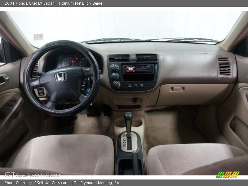 Titanium Metallic / Beige 2001 Honda Civic LX Sedan