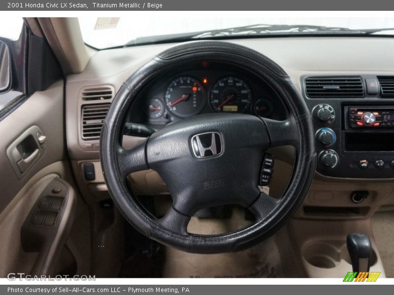 Titanium Metallic / Beige 2001 Honda Civic LX Sedan