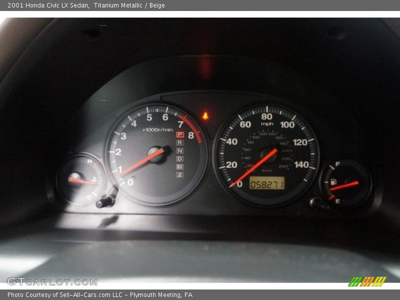 Titanium Metallic / Beige 2001 Honda Civic LX Sedan