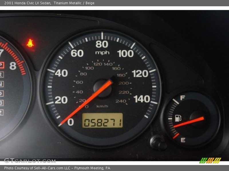 Titanium Metallic / Beige 2001 Honda Civic LX Sedan