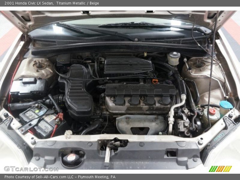 Titanium Metallic / Beige 2001 Honda Civic LX Sedan
