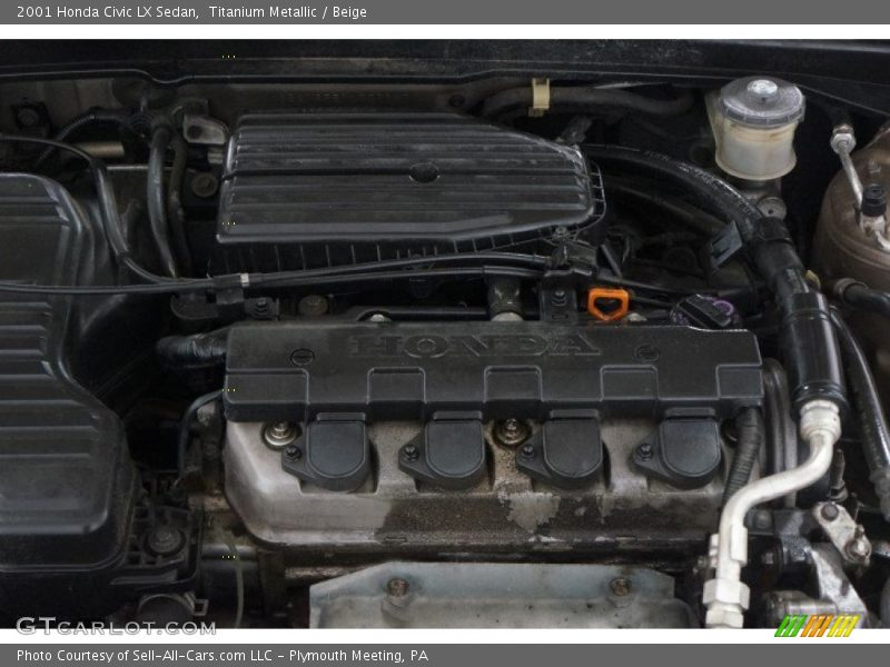 Titanium Metallic / Beige 2001 Honda Civic LX Sedan