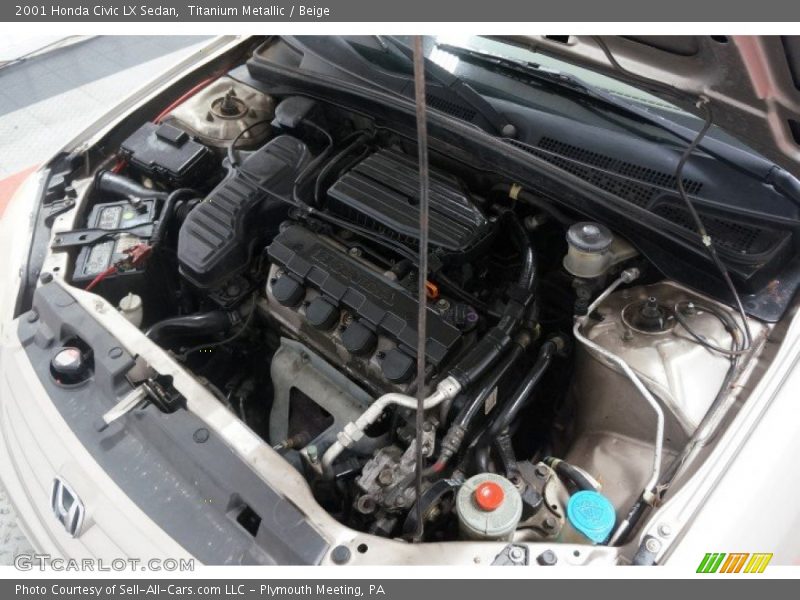 Titanium Metallic / Beige 2001 Honda Civic LX Sedan