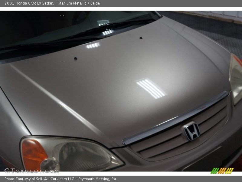 Titanium Metallic / Beige 2001 Honda Civic LX Sedan