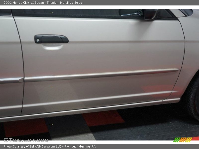 Titanium Metallic / Beige 2001 Honda Civic LX Sedan