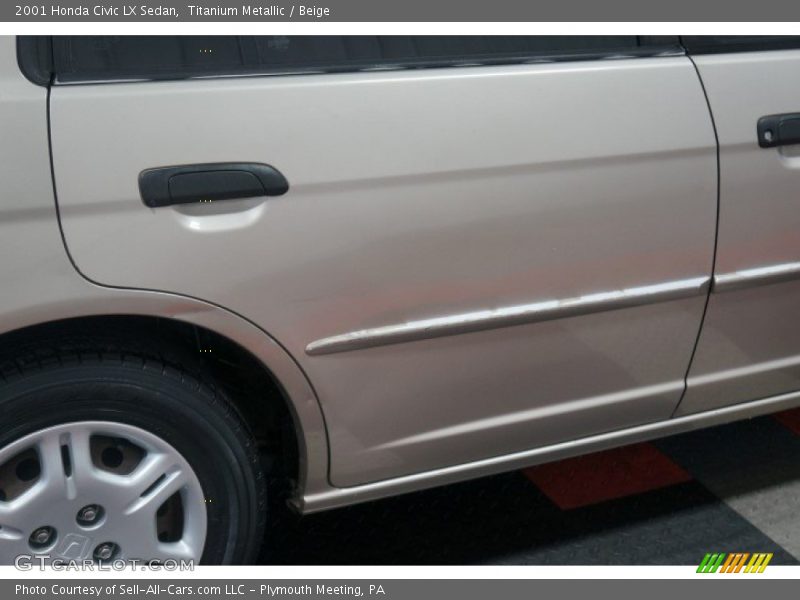 Titanium Metallic / Beige 2001 Honda Civic LX Sedan