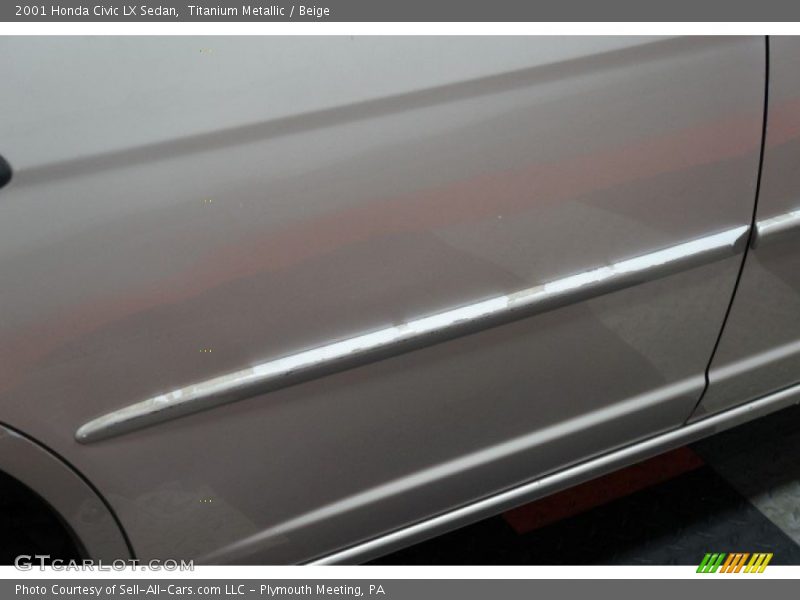 Titanium Metallic / Beige 2001 Honda Civic LX Sedan