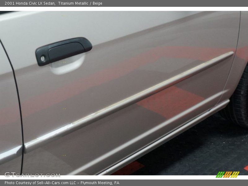 Titanium Metallic / Beige 2001 Honda Civic LX Sedan