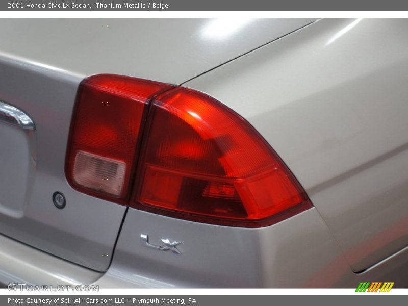 Titanium Metallic / Beige 2001 Honda Civic LX Sedan