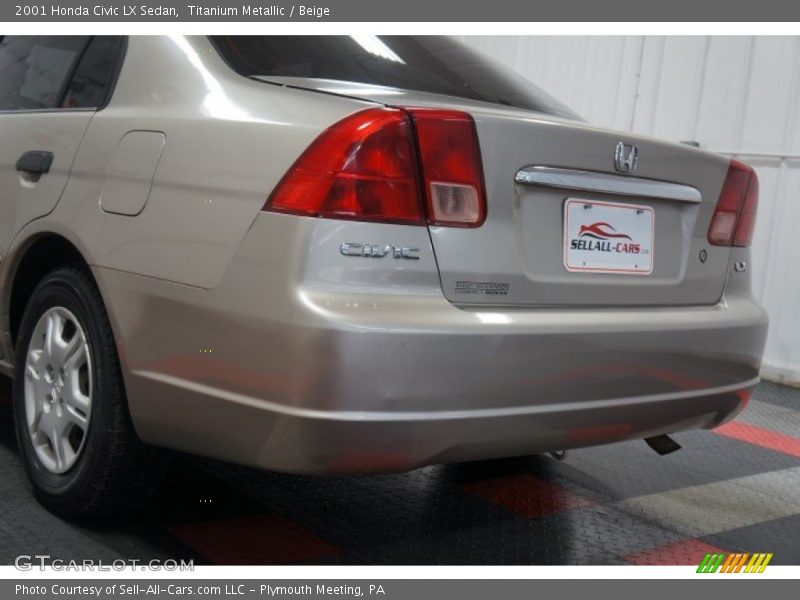 Titanium Metallic / Beige 2001 Honda Civic LX Sedan