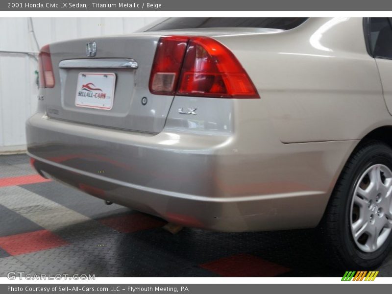 Titanium Metallic / Beige 2001 Honda Civic LX Sedan