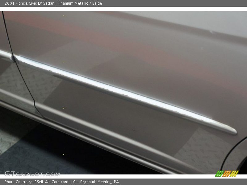Titanium Metallic / Beige 2001 Honda Civic LX Sedan