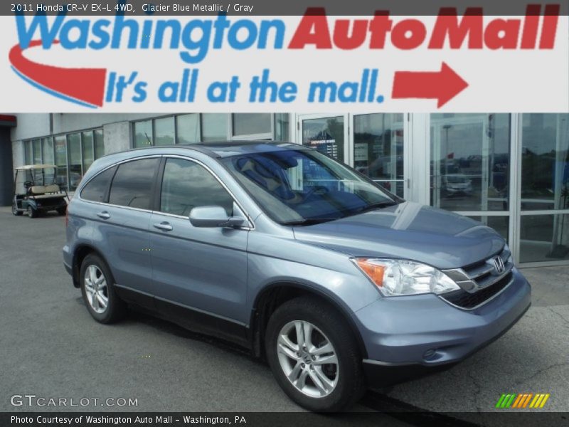 Glacier Blue Metallic / Gray 2011 Honda CR-V EX-L 4WD