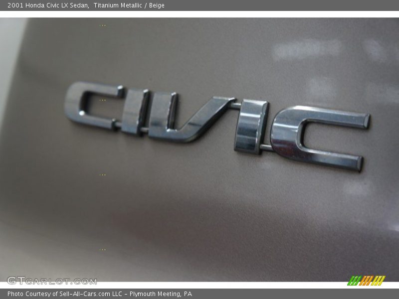 Titanium Metallic / Beige 2001 Honda Civic LX Sedan