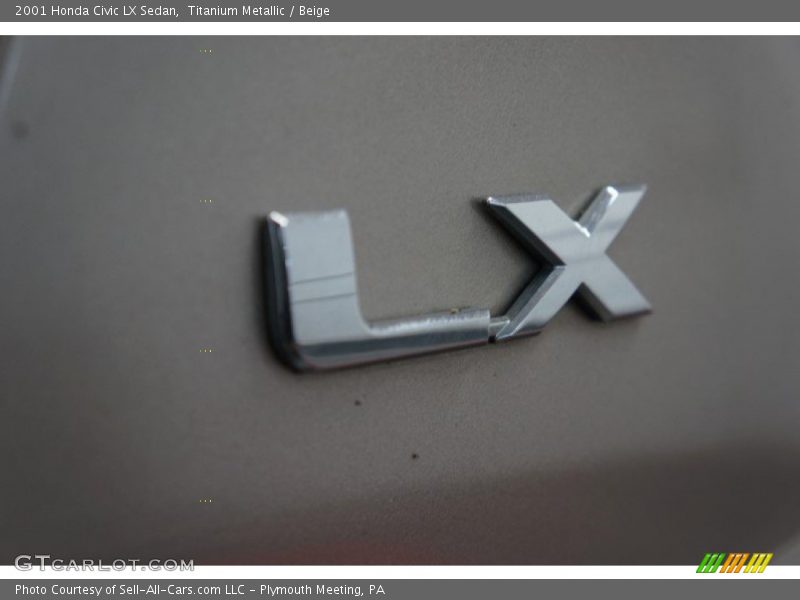 Titanium Metallic / Beige 2001 Honda Civic LX Sedan