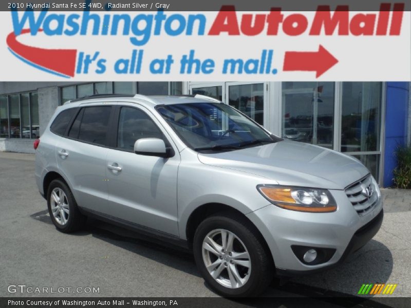 Radiant Silver / Gray 2010 Hyundai Santa Fe SE 4WD
