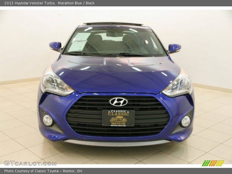 Marathon Blue / Black 2013 Hyundai Veloster Turbo